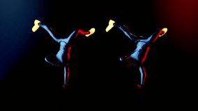 Male dance group performs in futuristic metallic neon costumes, 3D Rendering Animation.  - Powered by Shutterstock - Get 15% off with code: PIKWIZARD15