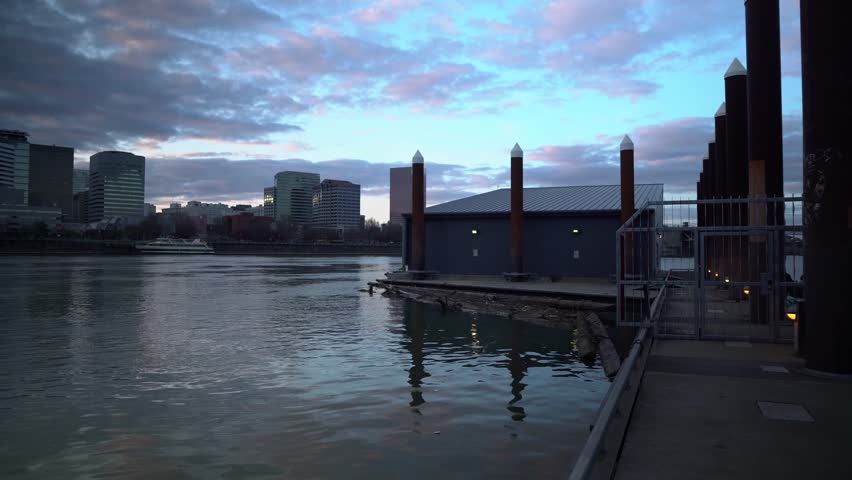 City of Portland Oregon at sunset.