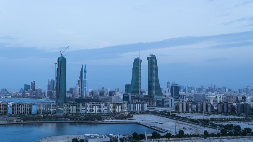 Time lapse view of Bahrain bay at sunset 
