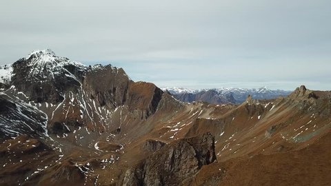 Aerial view of a mountain panorama