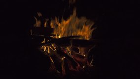 Bonfire at night. 4K ultra hd video footage