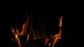 Campfire at night, 240 fps slow motion