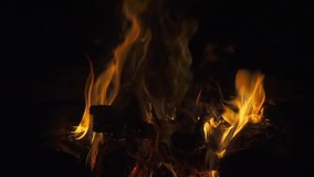 Campfire closeup, 240 fps slow motion