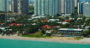 Luxury Florida coastal home mansions aerial drone video footage