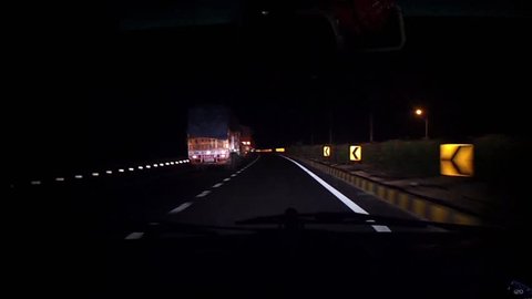 Car Driving at Night - Dashboard View. 
The Video was taken on Ahmedabad-Baroda Express Highway, Gujarat, India