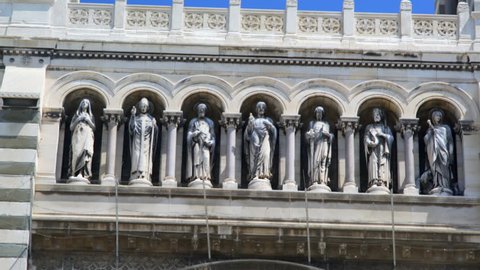 FRANCE - CIRCA JUNE 2017 - Statues of Christian saints, Marseille Cathedral roman catholic church, France
