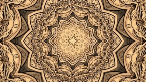 Abstract Money Coin Pattern Concept Decorative Kaleidoscope Seamless loop
