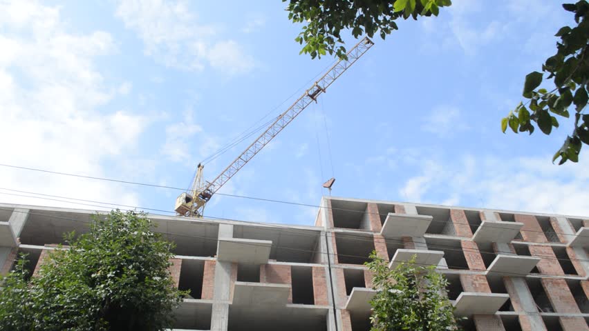 Crane movement in a buiding