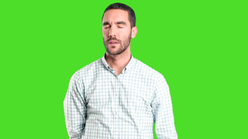 Video of a naughty young man trying to listen with the hand