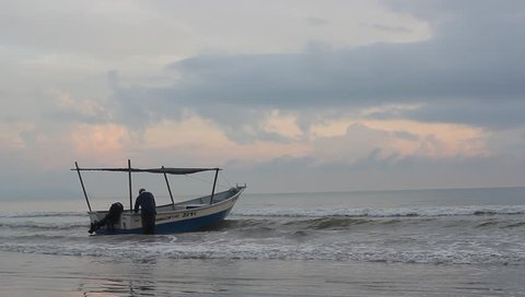 KUANTAN, PAHANG, MALAYSIA - NOVEMBER 2018 : Fisherman ready going to the sea in the morning.