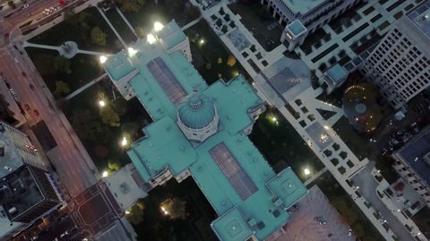 Aerial view of capitol building in Indiana