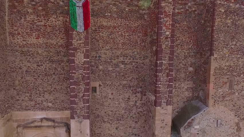 Aerial view of the esplanade in the San Nicolas Tolentino church with a panoramic view of the city