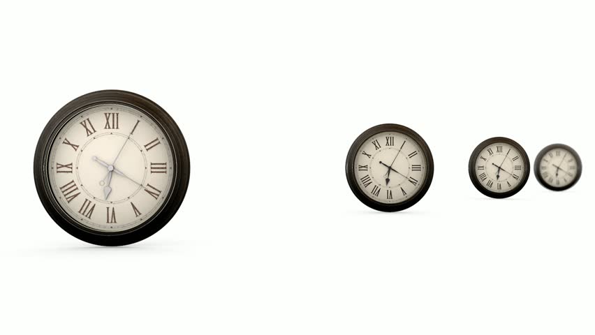 3D animation of the clock, violation of the movement of time. Royalty-Free Stock Footage #1019057242