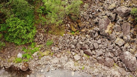 Detail view. Stone rocks in mountains. Norwegian landscape