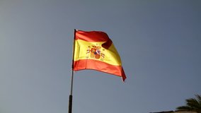 Spanish Flag flying in Campoamor near Torrevieja