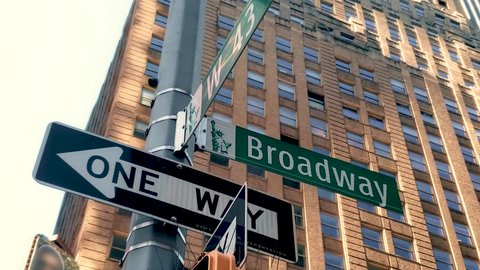 Broadway and Forty Third Street in Times Square Manhattan 4K