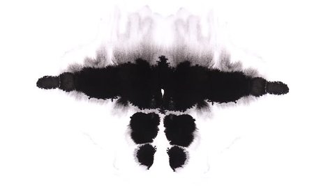 Black Ink Rorschach test Grunge Abstract