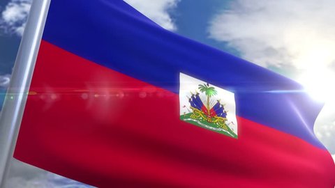 Waving flag of Haiti Animation