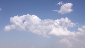 Formating & building clouds time lapse, nature blue clean sky, nice sunny white cloudscape in horizon, rainy fast motion. Cloudy dark evening time, beautiful season.