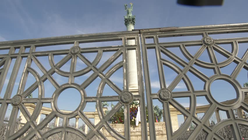 Heroes Square during winter, Budapest, Hungary, Europe