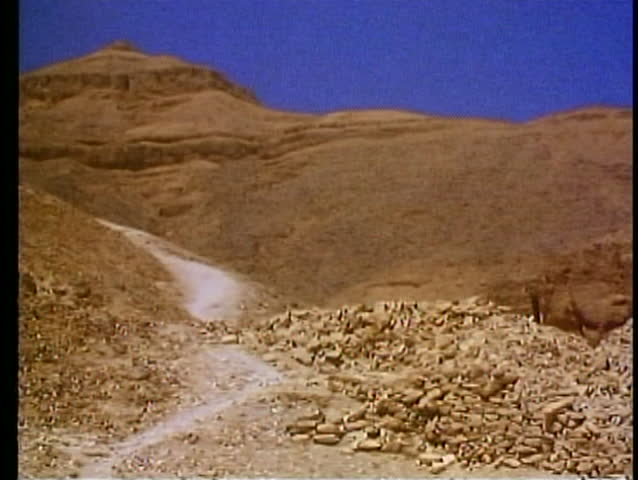 LUXOR, EGYPT, 1977, Valley of the Kings, entrance to Tomb of King Tutankhamen