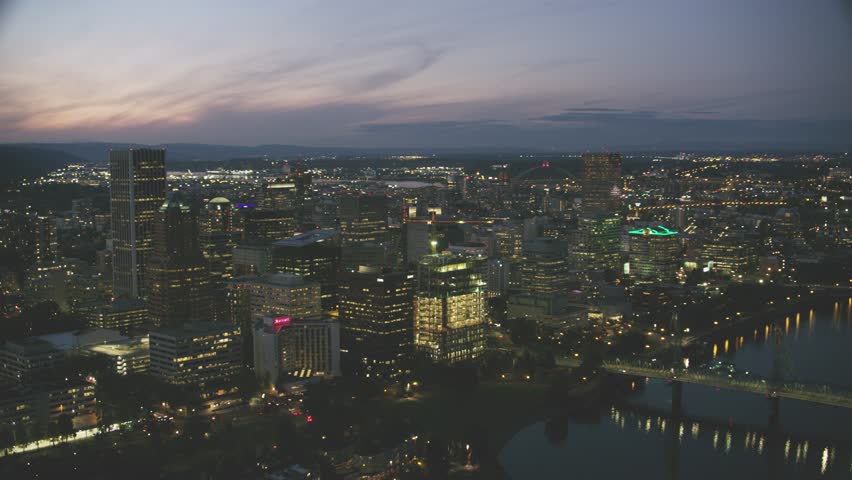 City of Portland, Oregon USA aerial view