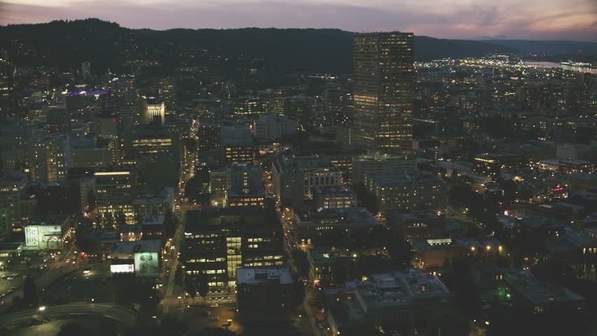 City of Portland, Oregon USA aerial view