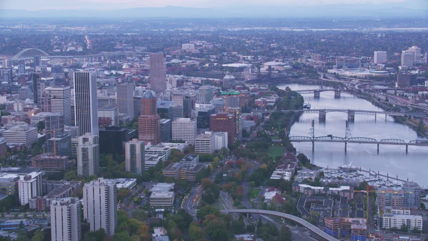 City of Portland, Oregon USA aerial view