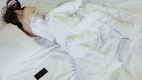 mom son sleep morning bed Stock Footage Video (100% Royalty-free