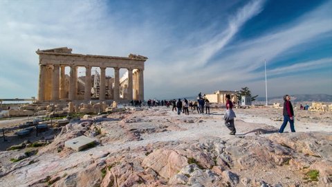 Athens, Greece - Parthenon on the Acropolis - 4K Time lapse