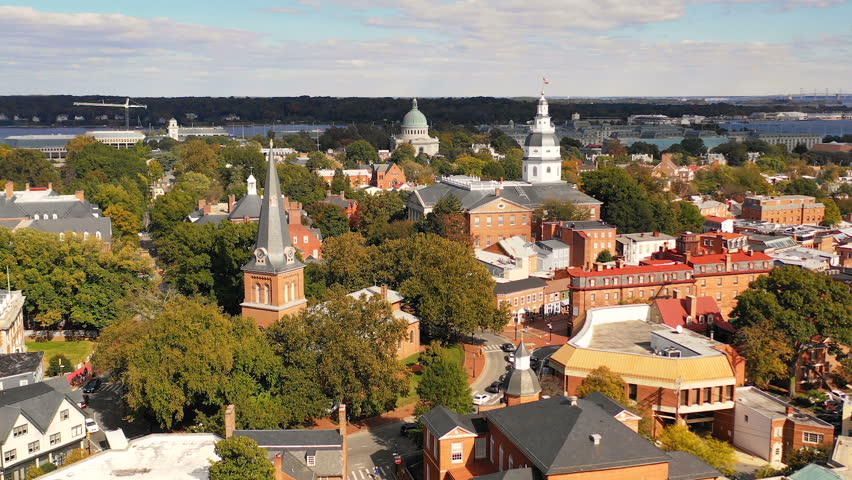 Annapolis Maryland Downtown City Skyline Aerial View