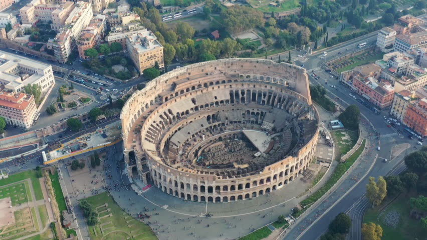 aerial view colosseum rome famous ancient Stock Footage Video (100% ...