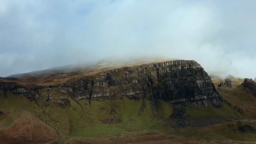Aerial view of a mountain on the Isle of Skye, Scotland, UK.