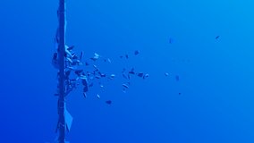 Abstract 3d rendering of cracked surface. Animated cgi background design with broken shape. Wall destruction, slow motion 4k video, alpha matte - Powered by Shutterstock - Get 15% off with code: PIKWIZARD15