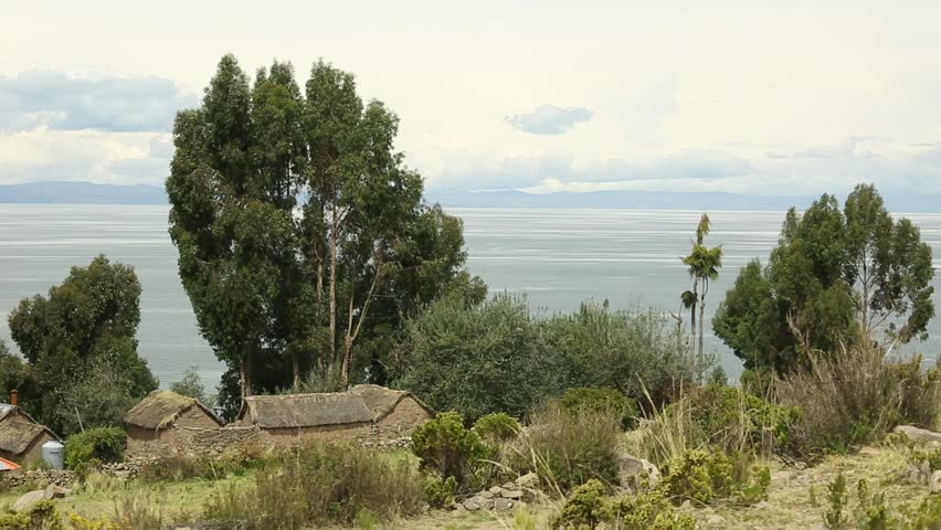 Village on the island (taquile, Peru)