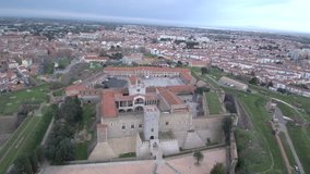 Aerial view in Perpignan, France. 4k Drone Video