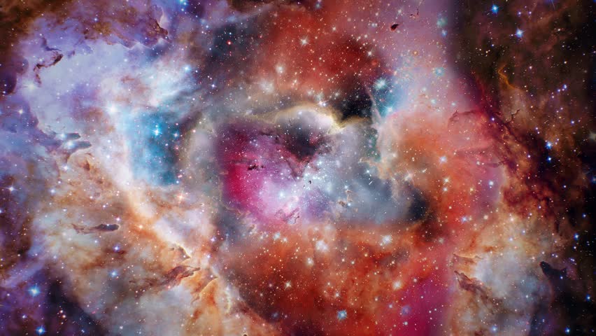 Flying in space through stars and gas cloud Cosmic nebulas 4K, star fields in outer space, suitable for scientific presentations and sci-fi projects  Royalty-Free Stock Footage #1019266432