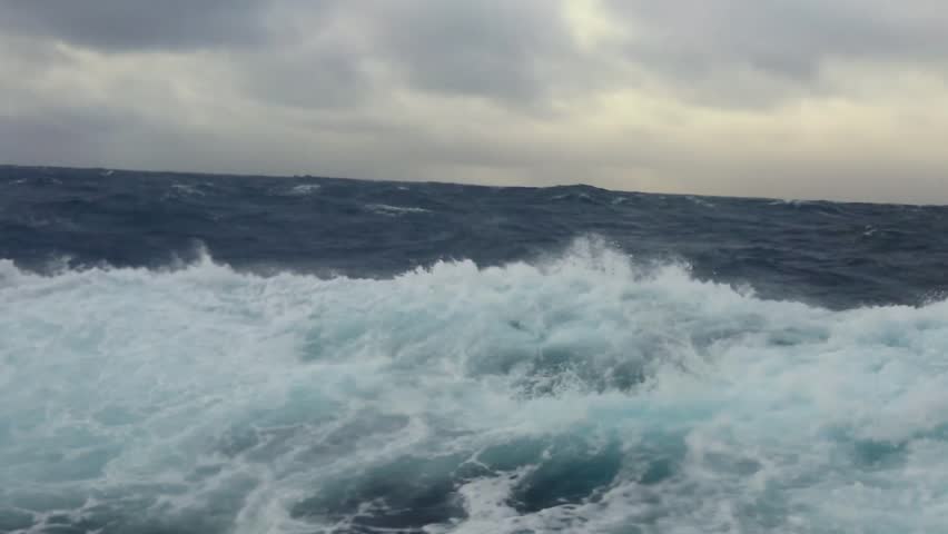 Storm in the Drake passage (storm in the ocean) (Slow motion) | Shutterstock HD Video #1019277274