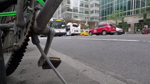 Bicycle View Of NYC Traffic