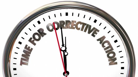 Time for Corrective Action Clock Words 3d Animation