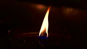 Slow motion video of flame from the lamp, Thailand.