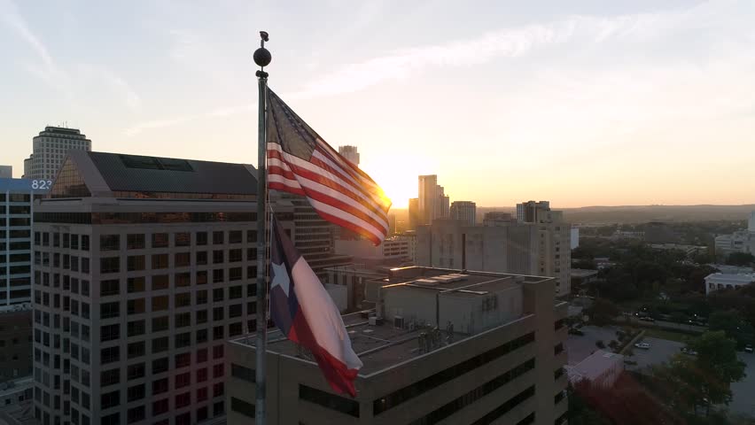 Texas Flag Aerial Austin