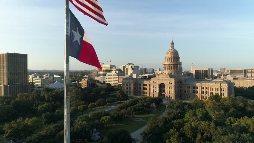 Rising Aerial Texas Flag