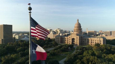 Rising Aerial Texas Flag