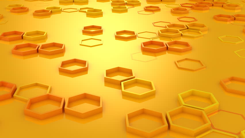 Background of Hexagons. Abstract background, 2 in 1, loop, created in 4K, 3d animation
