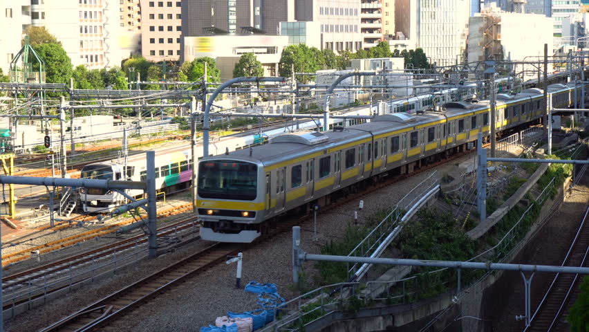 Real Time - Commuter Train in Tokyo, Japan Royalty-Free Stock Footage #1019306500