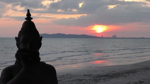 Sculpture at the beach in Thailand