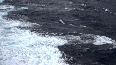 Stormy, windy weather and waves at sea in the Mediterranean