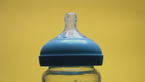 Baby bottle feeding concept