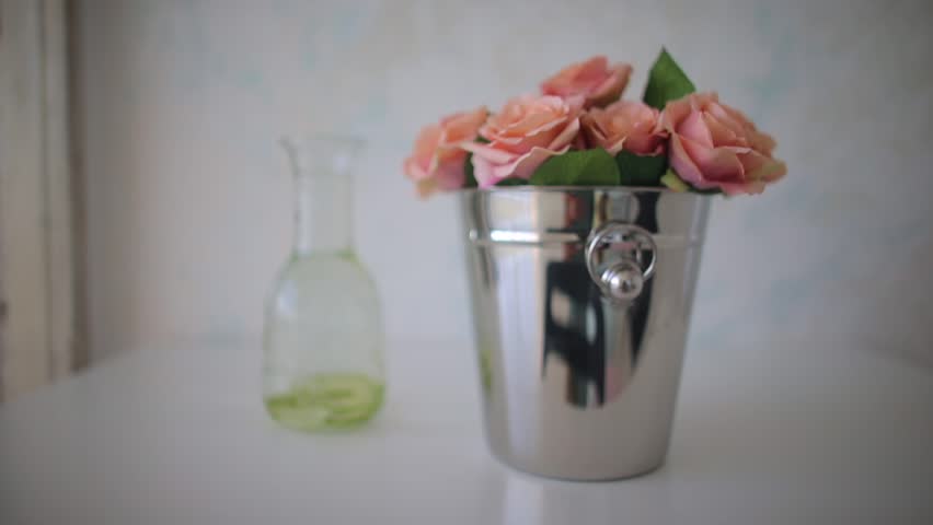 Flowers in a metallic bucket vase on a white table. Drinks and decor on public celebration alternative ceremony Bar or Bat Mitzvah is more than a party.
Jewish friends across the globe concept. Royalty-Free Stock Footage #1019342116